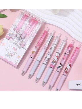 Hello Kitty Pens 6pk Ball Point School Supplies Sanrio Kawaii Office Stationary